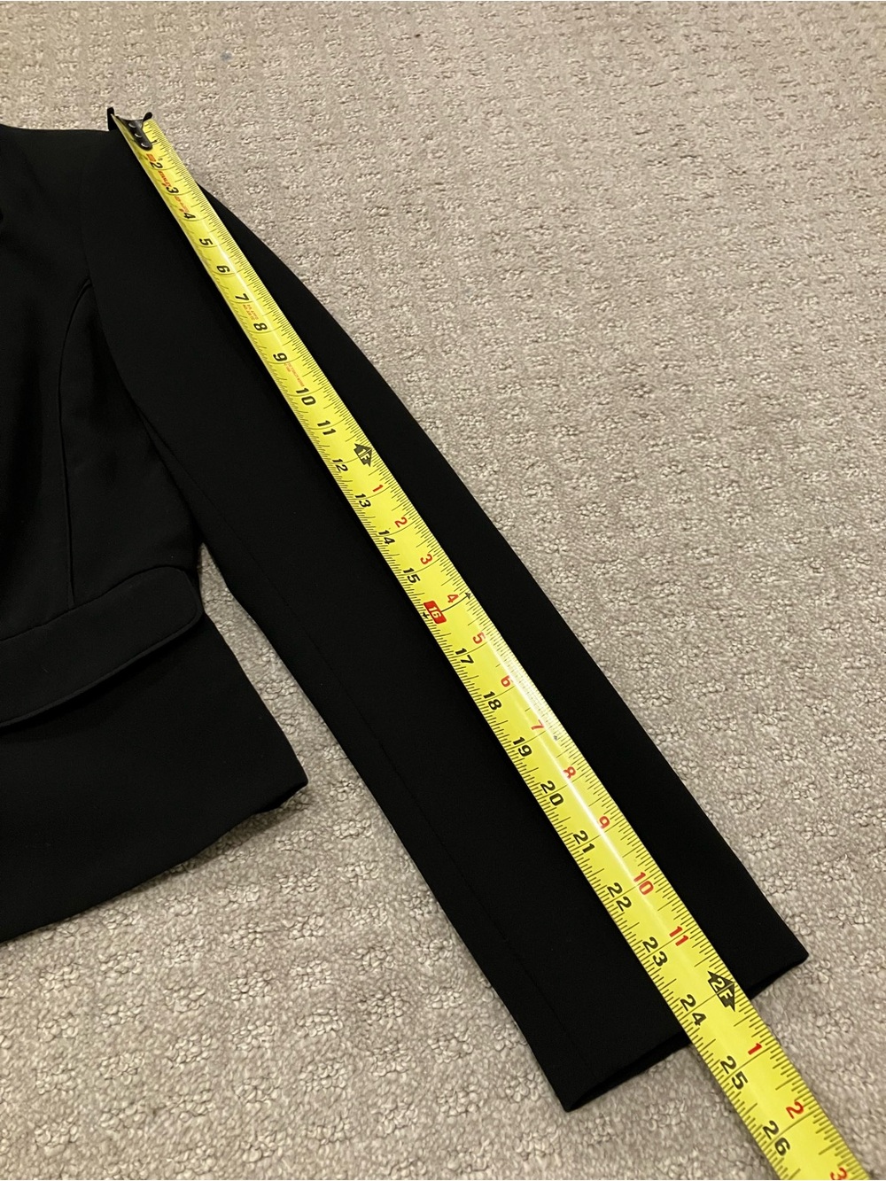 White House Black Market Black Ruffle Front Open Blazer Jacket Size 6 - Picture 12 of 12